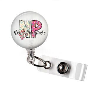 Badge Reel NP Nurse Practitioner Retractable ID Name Holder